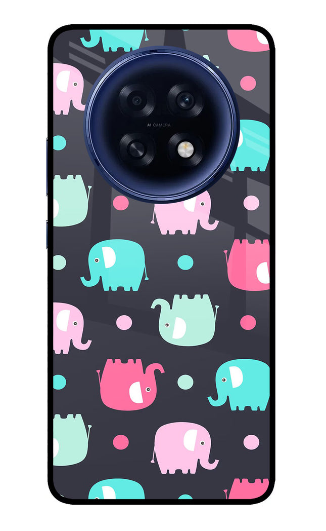 Elephants Oppo F31 Pro Plus 5G Glass Case Back Cover by Casekaro