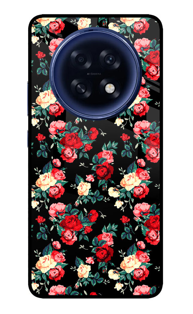 Rose Pattern Oppo F31 Pro Plus 5G Glass Case Back Cover by Casekaro