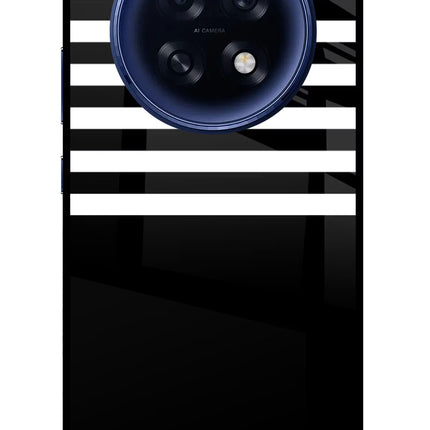 Black and White Print Oppo F31 Pro Plus 5G Glass Case Back Cover by Casekaro
