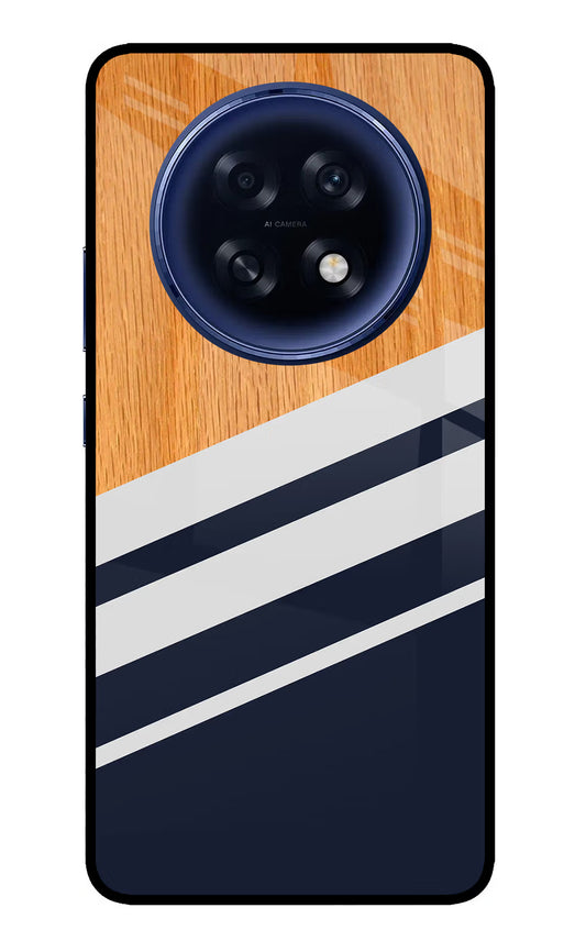 Blue and white wooden Oppo F31 Pro Plus 5G Glass Case