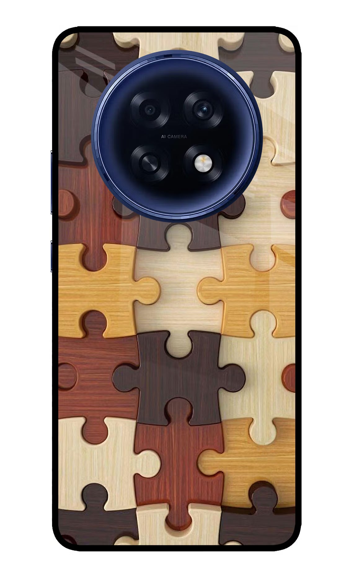 Wooden Puzzle Oppo F31 Pro Plus 5G Glass Case Back Cover by Casekaro