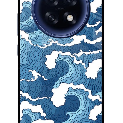 Blue Waves Oppo F31 Pro Plus 5G Glass Case Back Cover by Casekaro