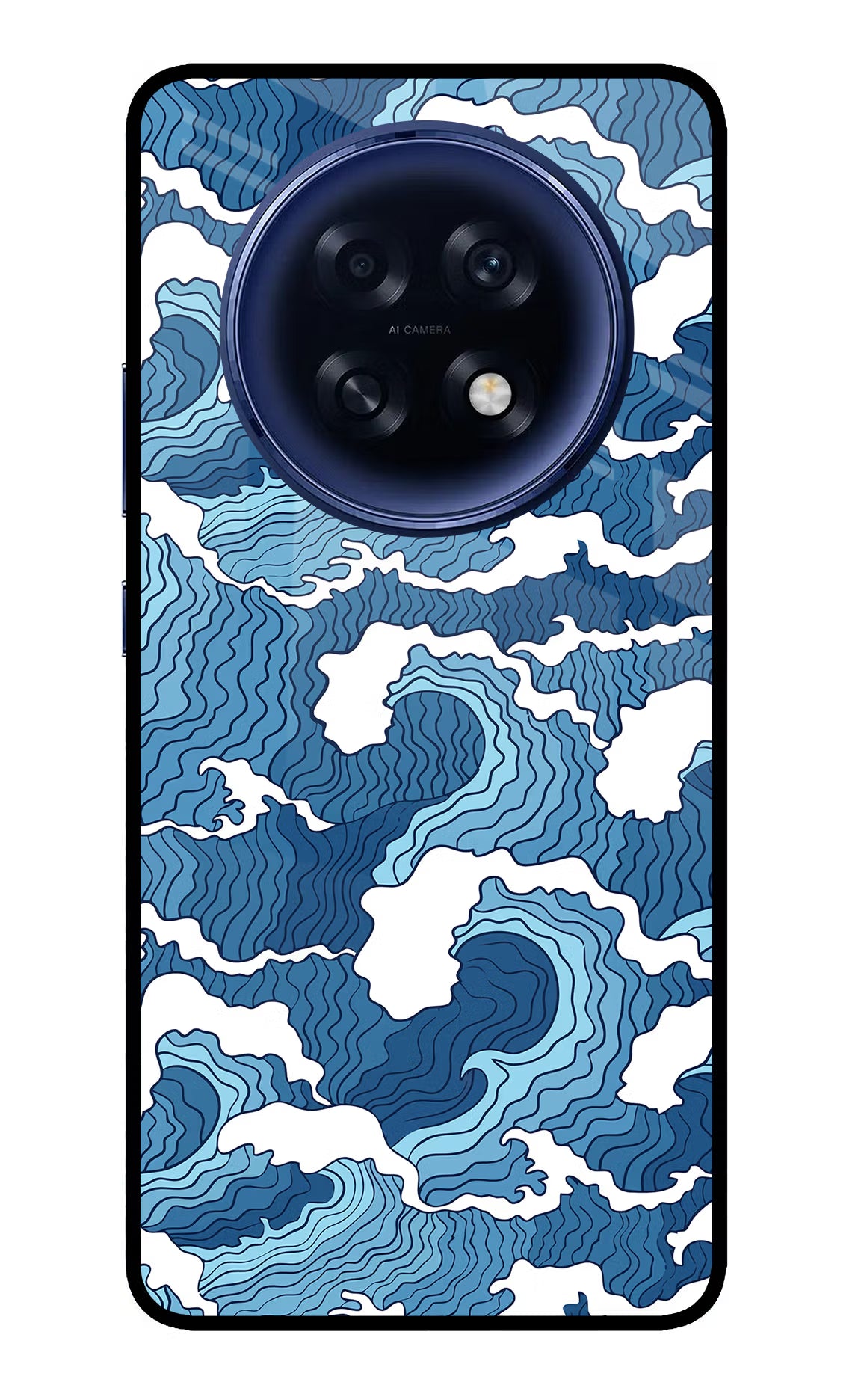 Blue Waves Oppo F31 Pro Plus 5G Glass Case Back Cover by Casekaro