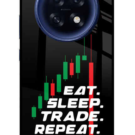 Eat Sleep Trade Repeat Oppo F31 Pro Plus 5G Glass Case Back Cover by Casekaro