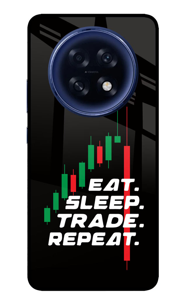 Eat Sleep Trade Repeat Oppo F31 Pro Plus 5G Glass Case Back Cover by Casekaro