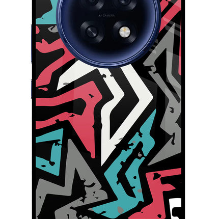Geometric Graffiti Oppo F31 Pro Plus 5G Glass Case Back Cover by Casekaro