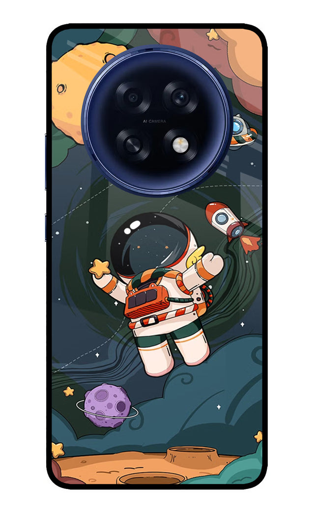 Cartoon Astronaut Oppo F31 Pro Plus 5G Glass Case Back Cover by Casekaro