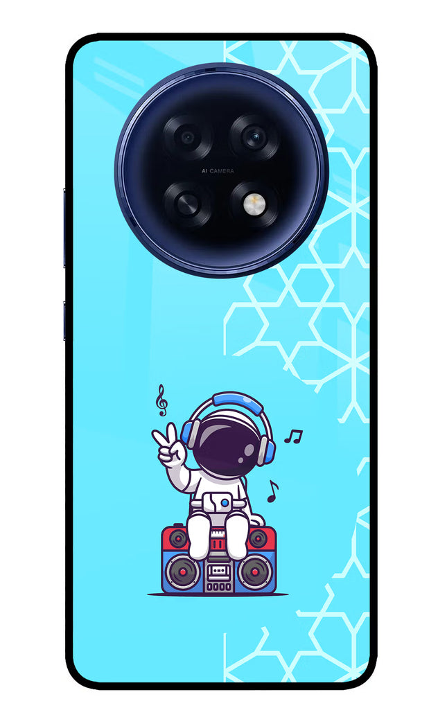 Cute Astronaut Chilling Oppo F31 Pro Plus 5G Glass Case Back Cover by Casekaro
