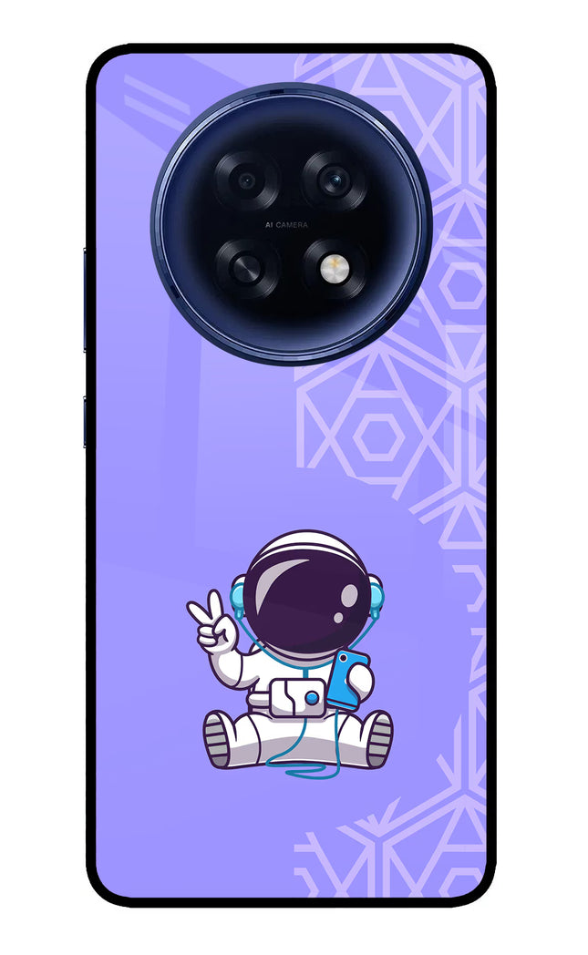 Cute Astronaut Chilling Oppo F31 Pro Plus 5G Glass Case Back Cover by Casekaro