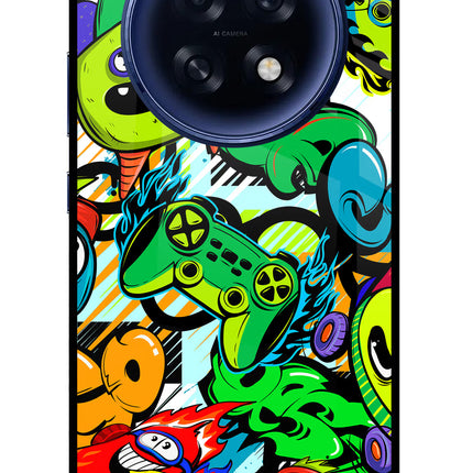 Game Doodle Oppo F31 Pro Plus 5G Glass Case Back Cover by Casekaro
