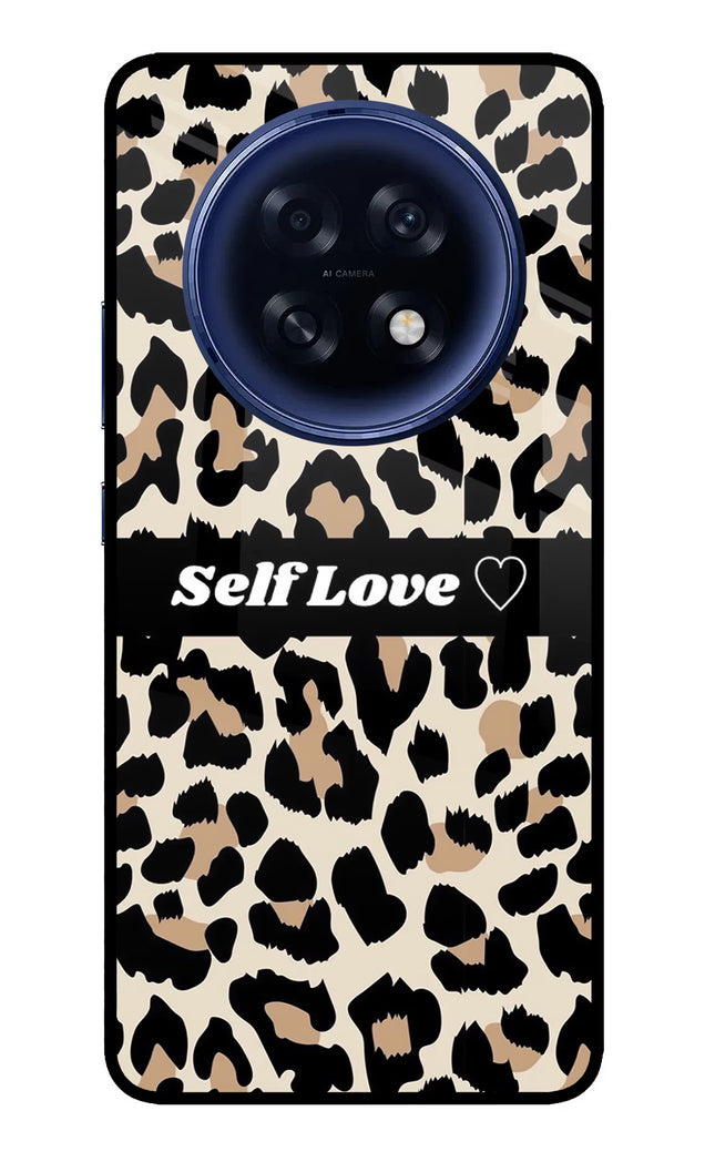 Leopard Print Self Love Oppo F31 Pro Plus 5G Glass Case Back Cover by Casekaro