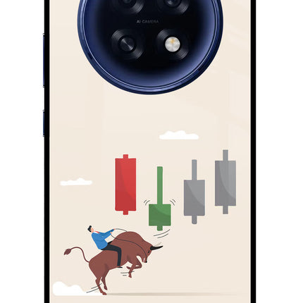 Bull Trading Momentum Oppo F31 Pro Plus 5G Glass Case Back Cover by Casekaro