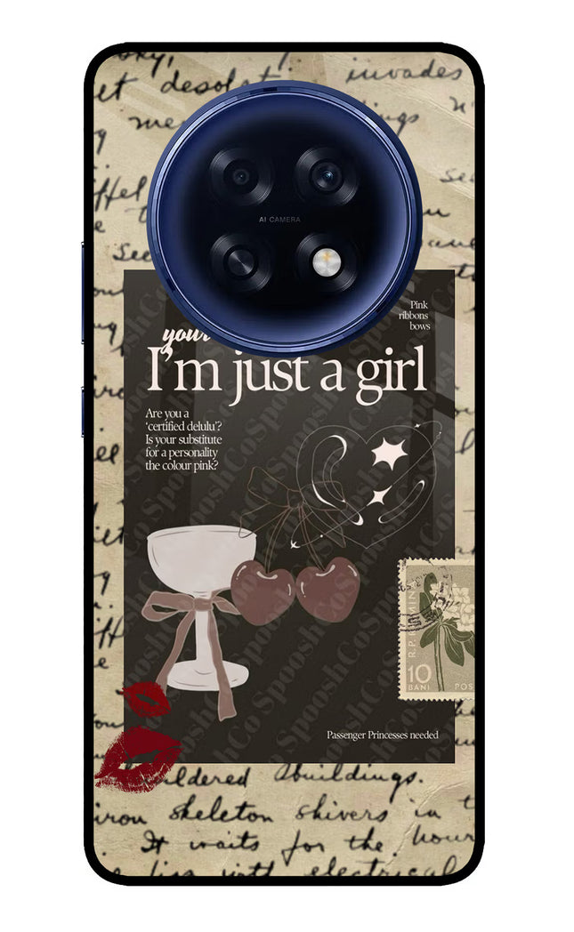 I am just a girl Oppo F31 Pro Plus 5G Glass Case Back Cover by Casekaro