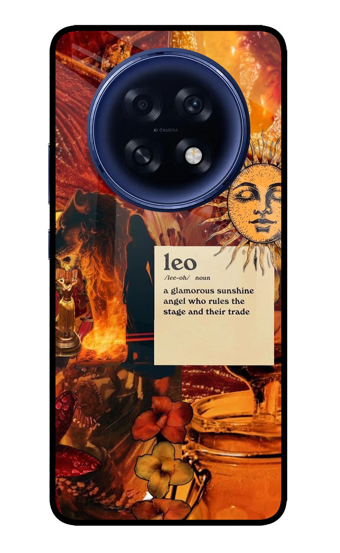 Leo Zodiac Oppo F31 Pro Plus 5G Glass Case Back Cover by Casekaro