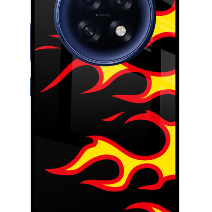 Side Sweep Flames Oppo F31 Pro Plus 5G Glass Case Back Cover by Casekaro