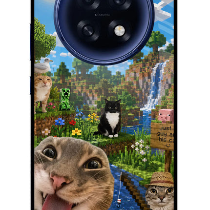 Minecraft Cat Chaos Oppo F31 Pro Plus 5G Glass Case