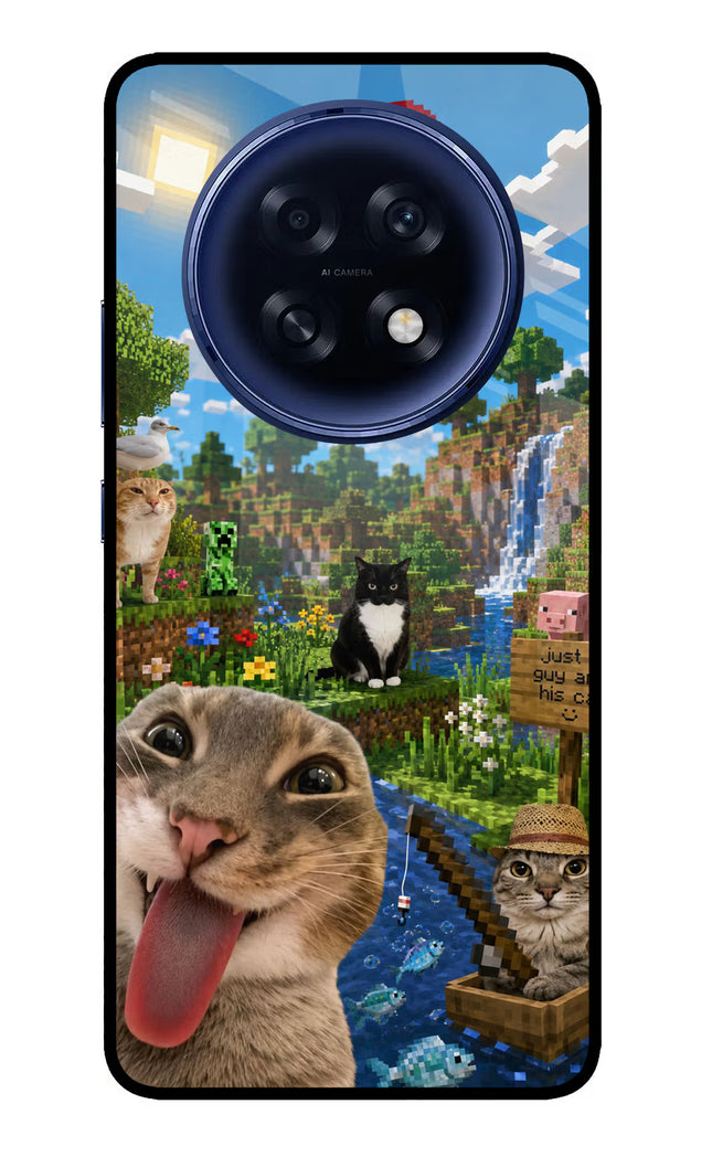 Minecraft Cat Chaos Oppo F31 Pro Plus 5G Glass Case