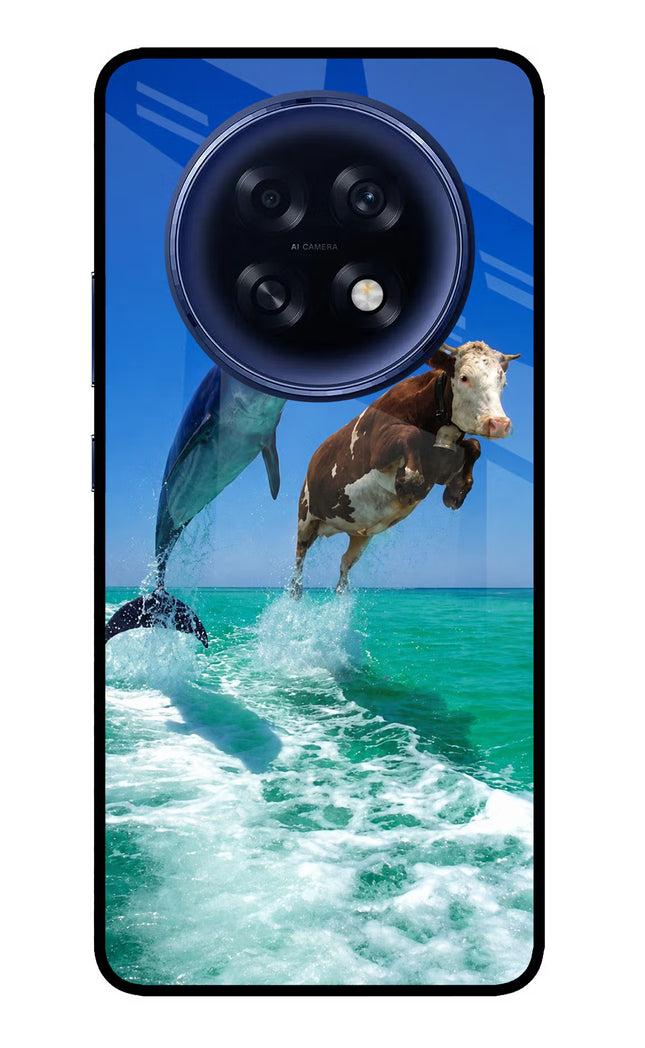 Dolphin vs Cow Oppo F31 Pro Plus 5G Glass Case Back Cover by Casekaro