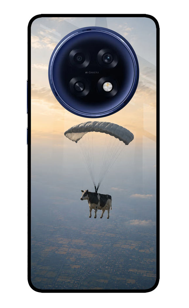 Skydiving Cow Oppo F31 Pro Plus 5G Glass Case