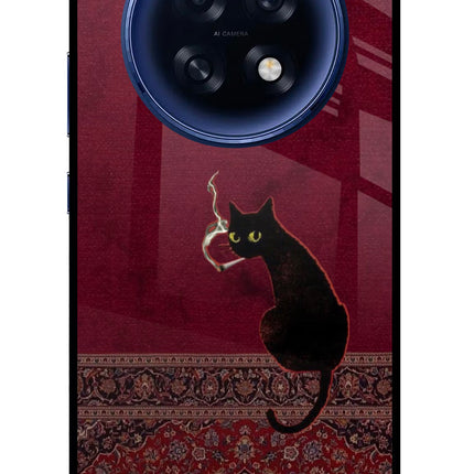 Midnight Cat Oppo F31 Pro Plus 5G Glass Case