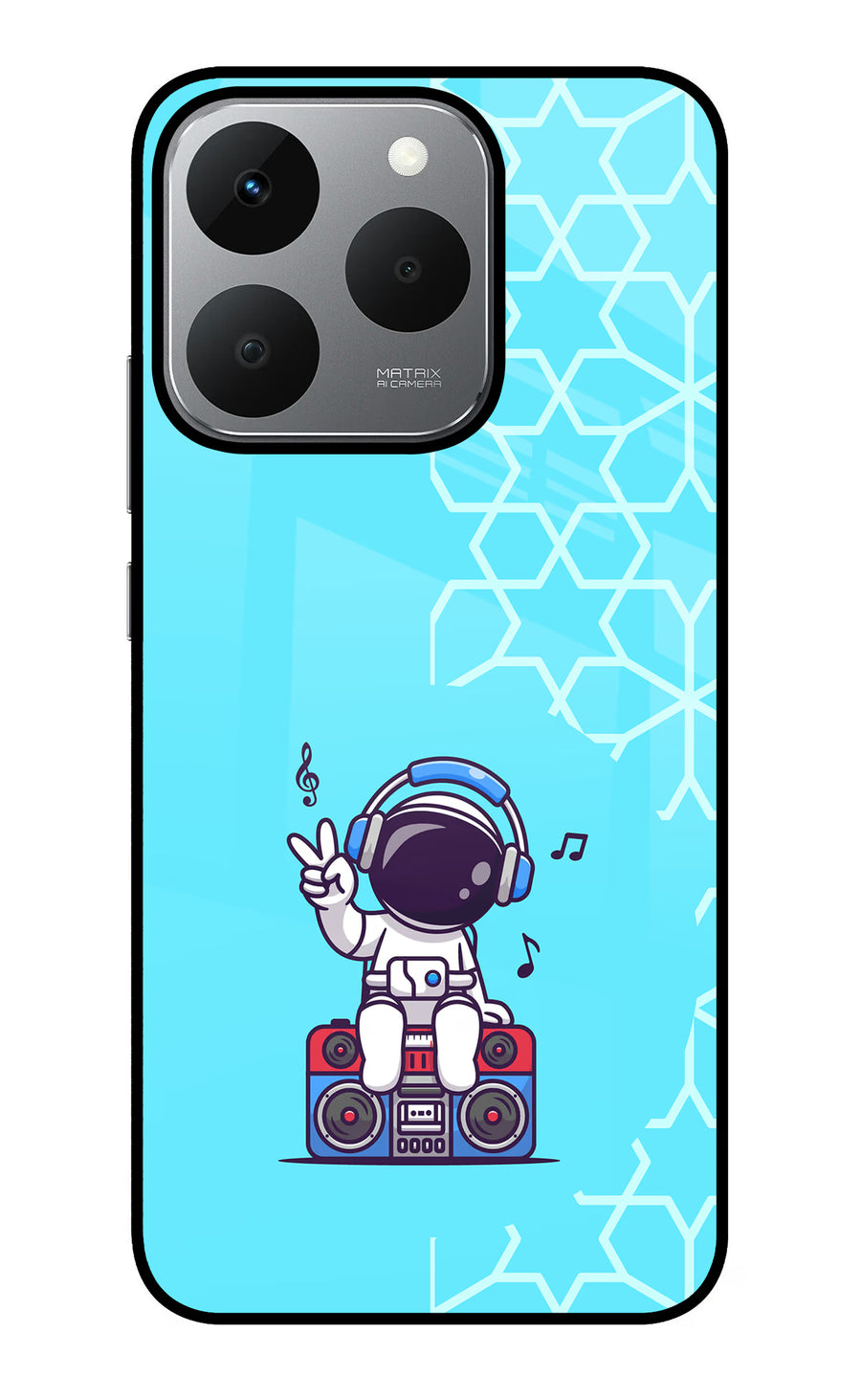 Cute Astronaut Chilling Realme 15T 5G Back Cover, Glass case