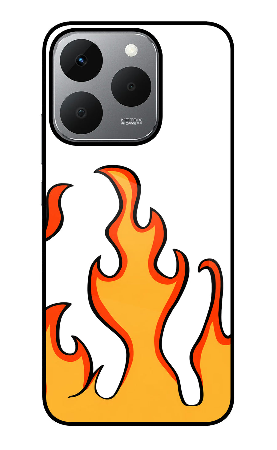 Fired Up – White Realme 15T 5G Back Cover, Glass case