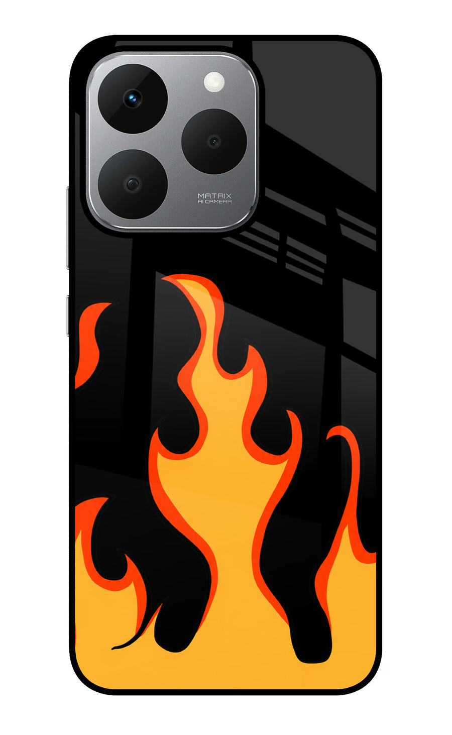 Fired Up – Black Realme 15T 5G Back Cover, Glass case
