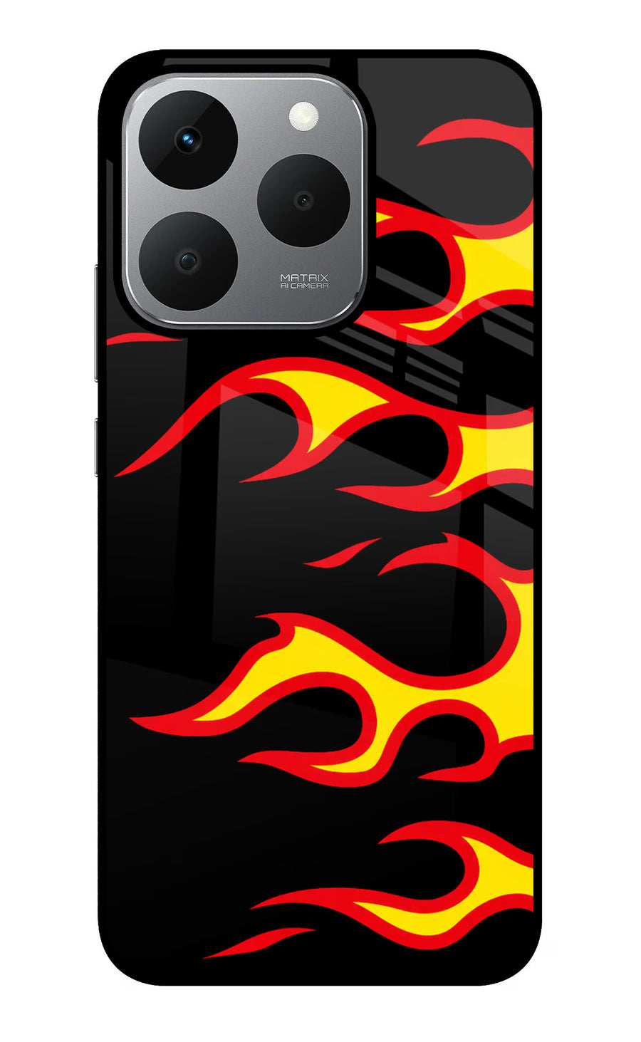 Side Sweep Flames Realme 15T 5G Back Cover, Glass case