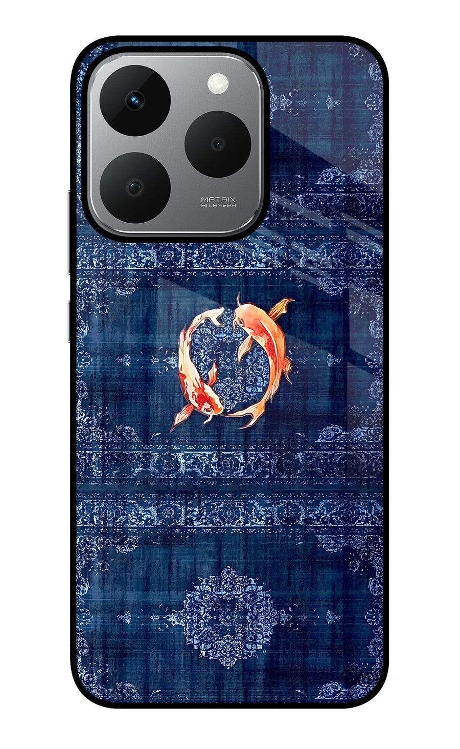 Koi Blue Realme 15T 5G Back Cover, Glass case
