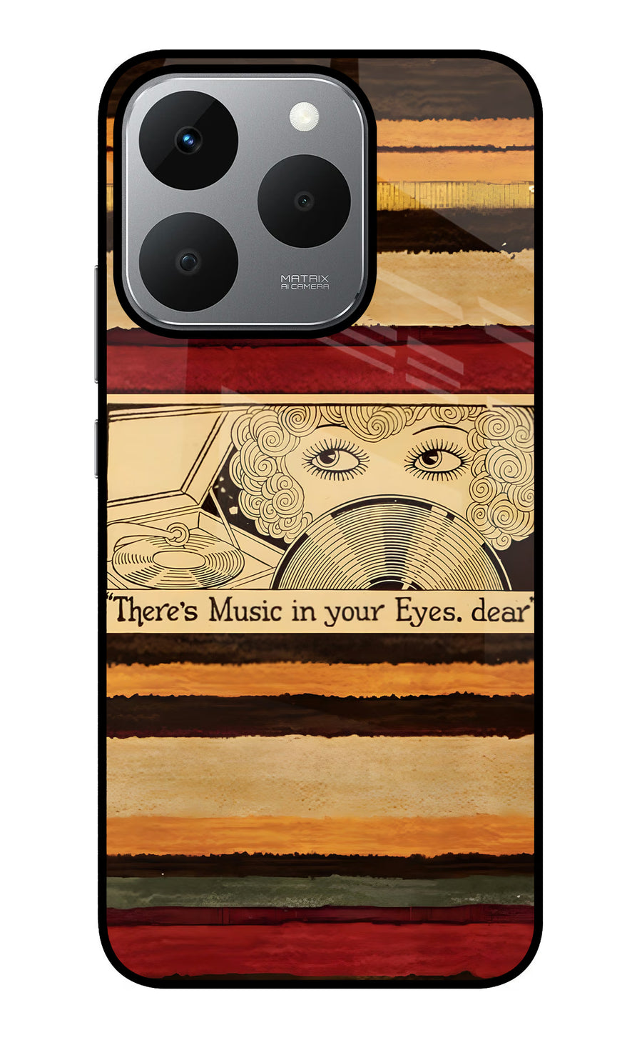 Vinyl Stripes Realme 15T 5G Back Cover, Glass case