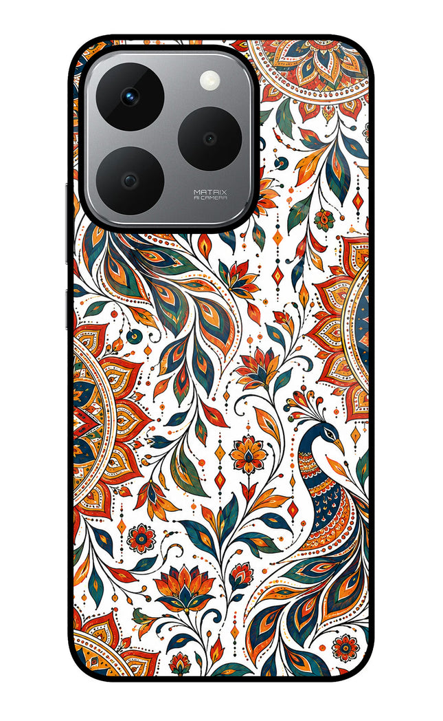 White Mayura Realme 15T 5G Glass Case