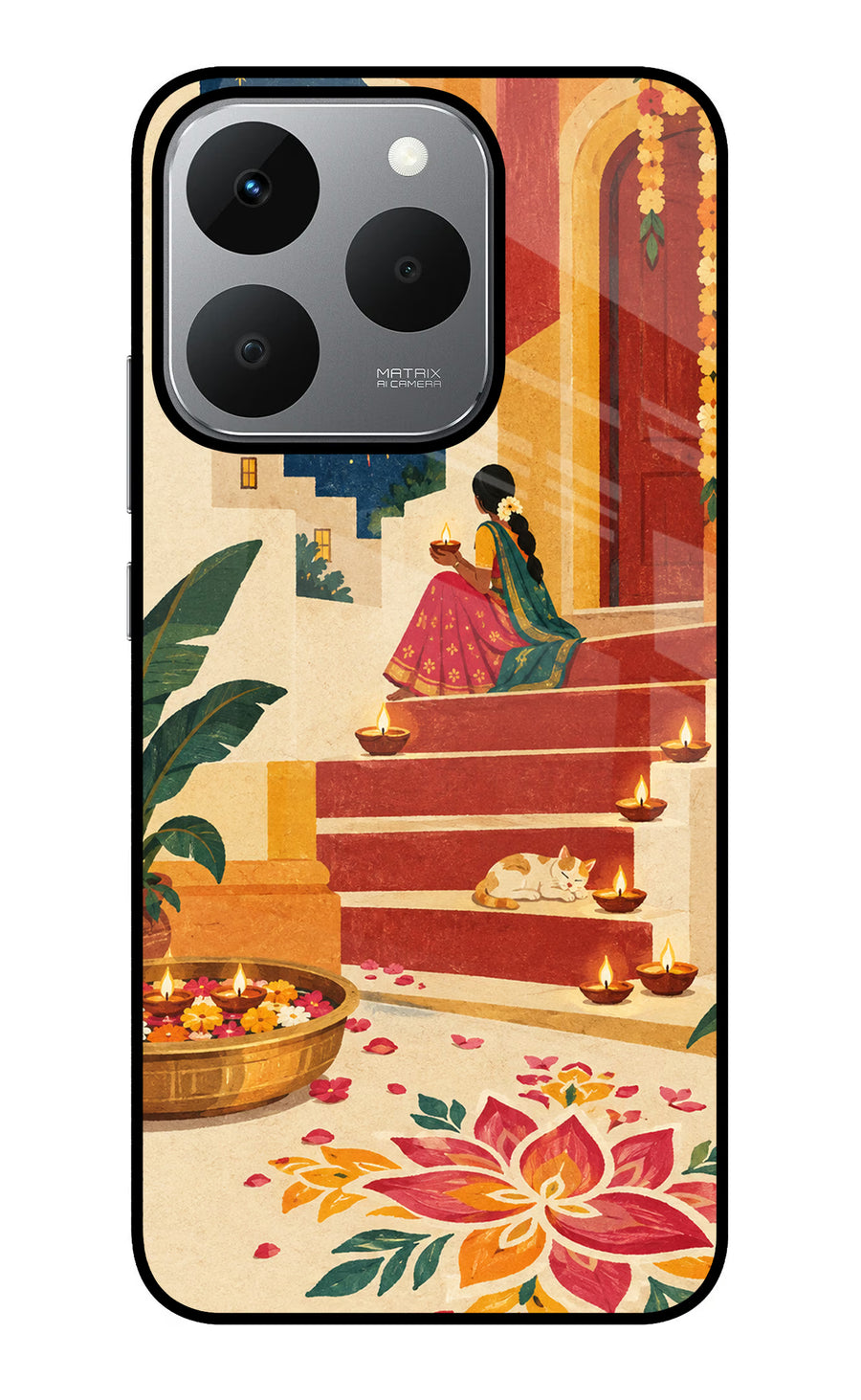 Diwali Rangoli Realme 15T 5G Back Cover, Glass case
