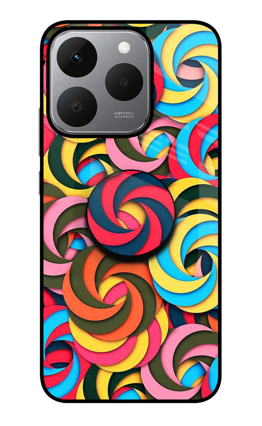 Spiral Pattern Realme 15T 5G Pop Case, Glass case