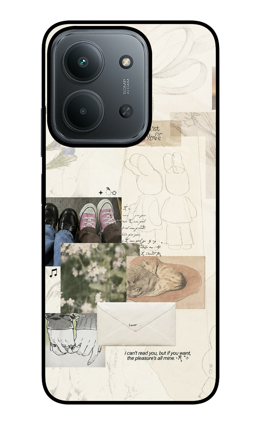 Soft Aesthetic Redmi 15C 5G Back Cover, Glass case
