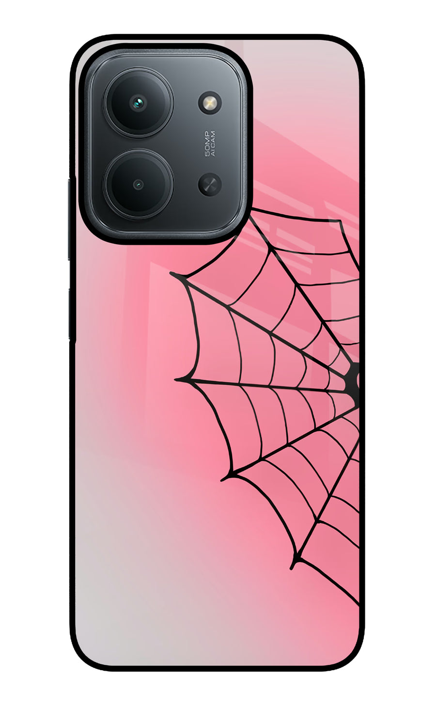 Pink Web Redmi 15C 5G Back Cover, Glass case