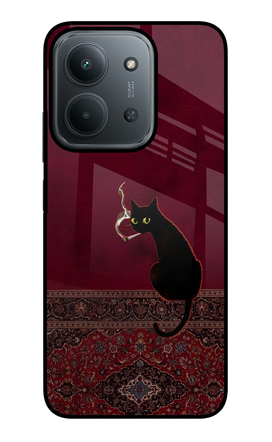 Midnight Cat Redmi 15C 5G Back Cover, Glass case
