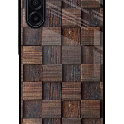 Wooden Cube Design Samsung A17 5G Glass Case Back Cover by Casekaro