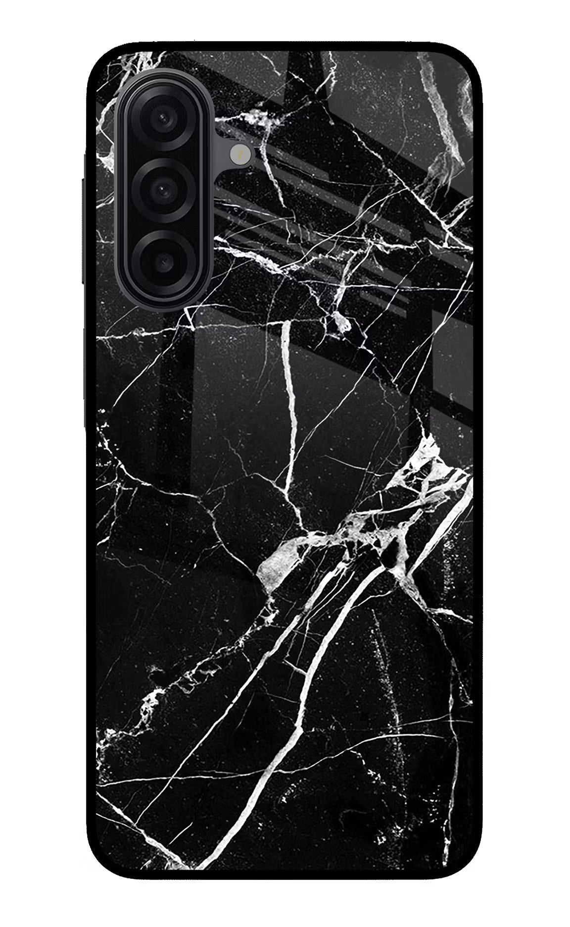 Black Marble Pattern Samsung A17 5G Glass Case Back Cover by Casekaro