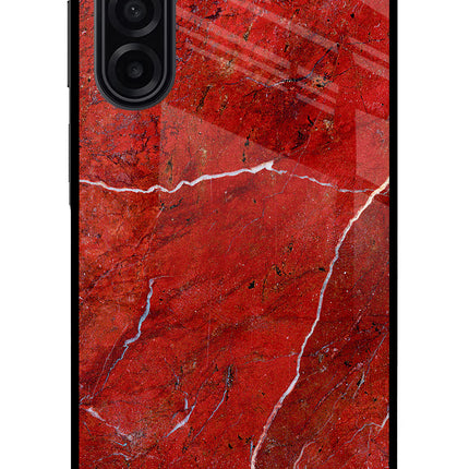 Red Marble Design Samsung A17 5G Glass Case Back Cover by Casekaro