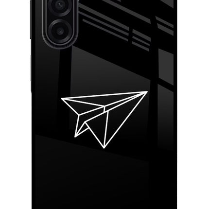Paper Plane White Samsung A17 5G Glass Case Back Cover by Casekaro