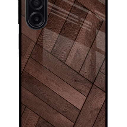 Wooden Texture Design Samsung A17 5G Glass Case Back Cover by Casekaro