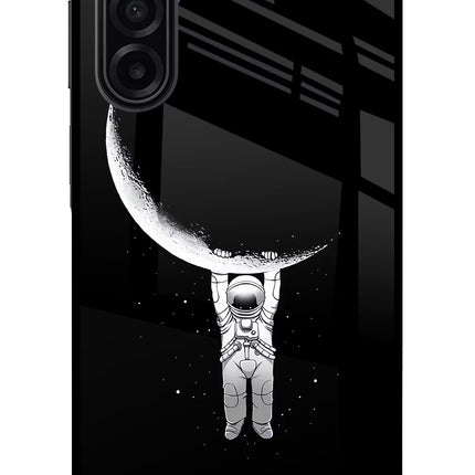 Moon Space Samsung A17 5G Glass Case Back Cover by Casekaro
