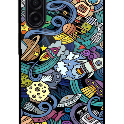 Space Abstract Samsung A17 5G Glass Case Back Cover by Casekaro