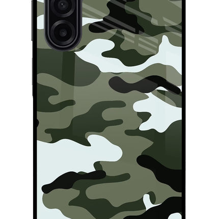 Camouflage Samsung A17 5G Glass Case Back Cover by Casekaro