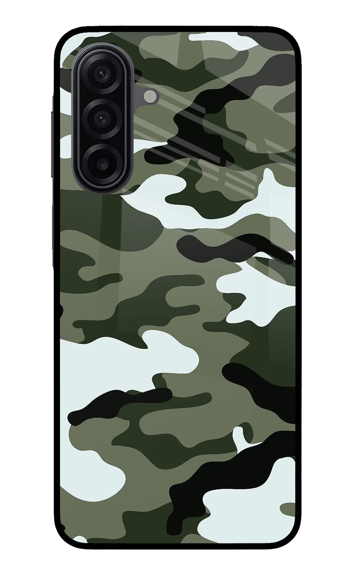 Camouflage Samsung A17 5G Glass Case Back Cover by Casekaro