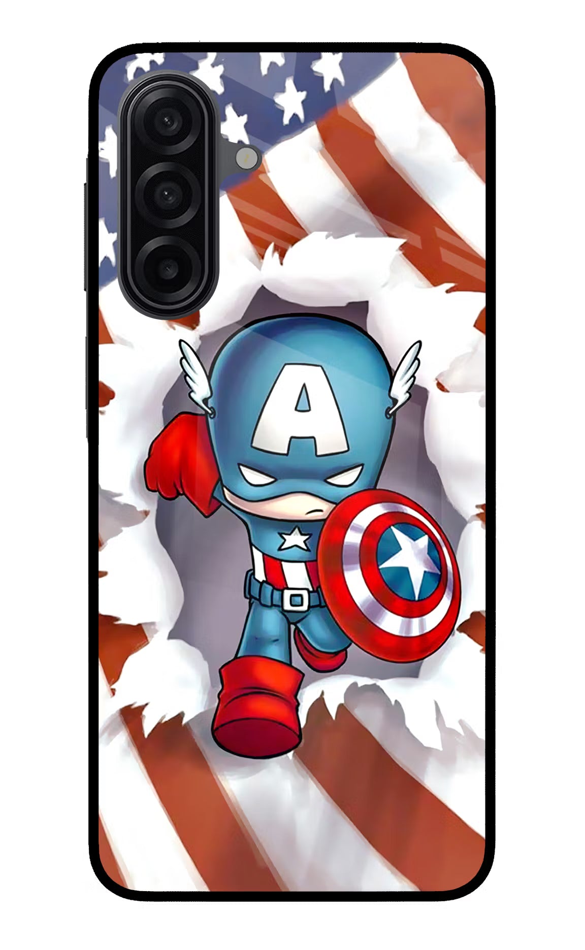 Captain America Samsung A17 5G Glass Case Back Cover by Casekaro