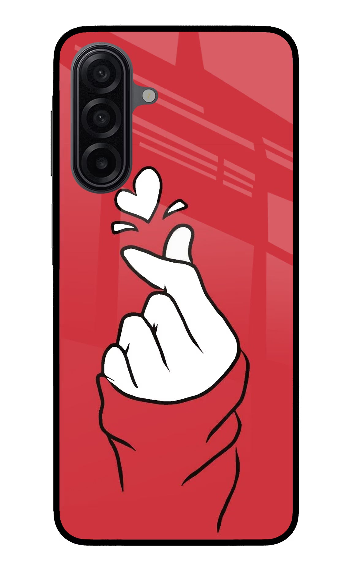 Korean Love Sign Samsung A17 5G Glass Case Back Cover by Casekaro