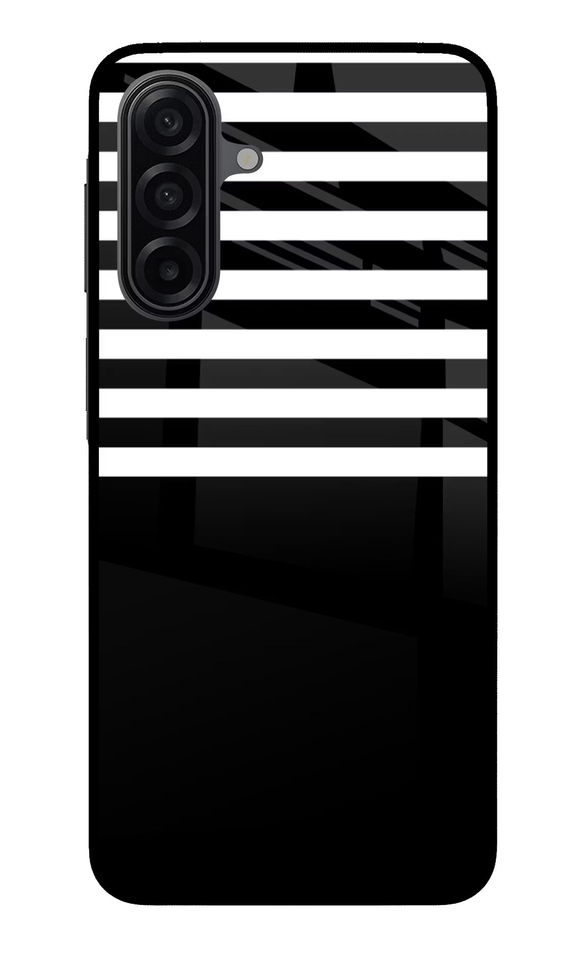 Black and White Print Samsung A17 5G Glass Case Back Cover by Casekaro