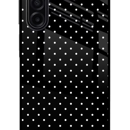 White Dots Samsung A17 5G Glass Case Back Cover by Casekaro