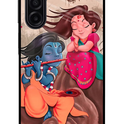 Radhe Krishna Samsung A17 5G Glass Case Back Cover by Casekaro